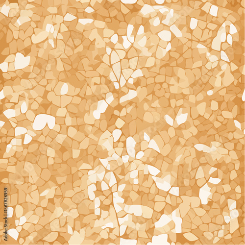 Abstract mosaic pattern in shades of brown and white, resembling fractured stone or organic cellular structure.