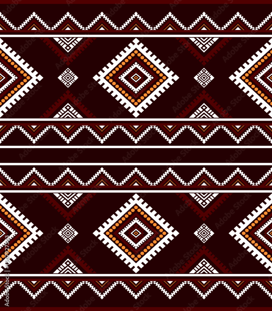 Fototapeta premium Southwest Native seamless pattern ethnic tribal Aztec geometric Navajo Native American fabric colorful design vector for textile print