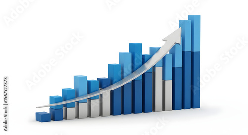 3D Bar Graph Showing Upward Trend and Growth Free Download 3D Bar Graph Showing Upward Trend and Growth - GFXLoad