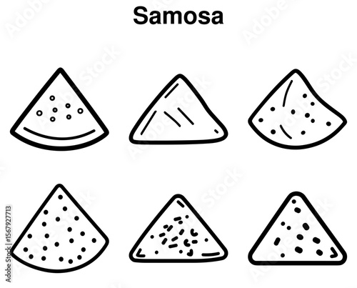 Samosa Food Outline Icons