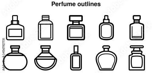 Perfume Bottle Line Icons