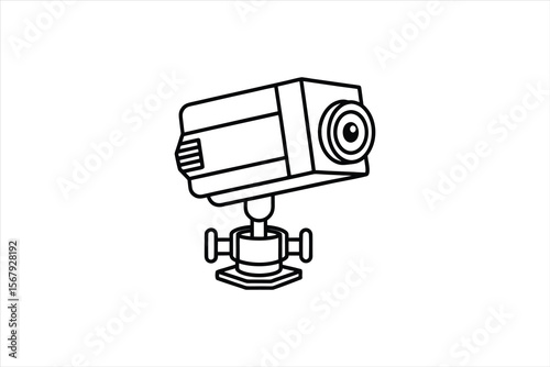 Outline of a Security Camera on a Mount
