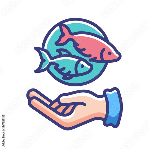 Hand holding two fish symbolizing aquaculture sustainability and responsible practices
