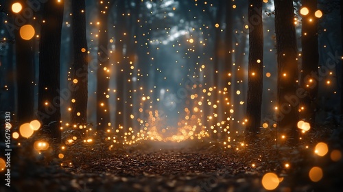 Wallpaper Mural Enchanted Glow in Mystical Forest Pathway at Twilight Torontodigital.ca