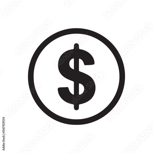 High-Quality Vector Icon Dollar Sign in Circle for Business Use