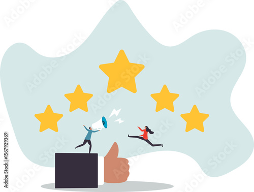 Recommendation, like or business feedback, office reputation, customer feedback or announce best quality promotion,people concept.