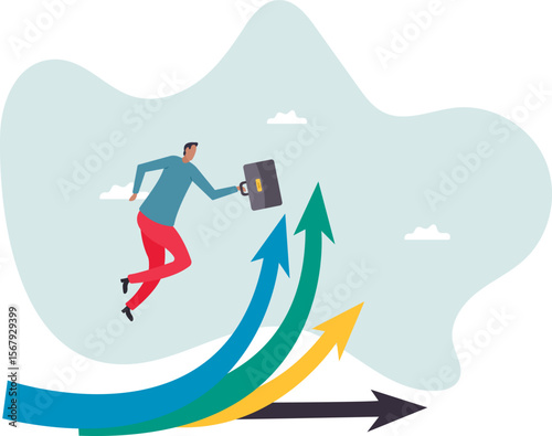 Career decision, choosing direction choices for future opportunity, different path to success, decide or progress options for career growth .people concept.