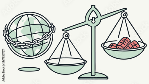 global-food-chains-and-inequality-icon-set