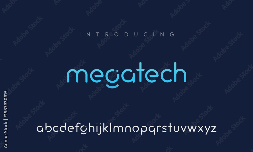 Fototapeta premium digital modern alphabet fonts. minimalist Typography technology creative font. vector illustration