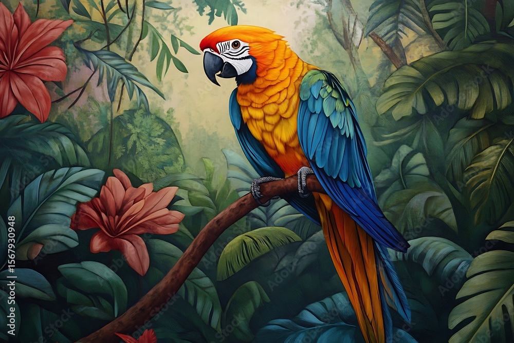 Obraz premium parrot on a branch