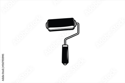 Black and White Paint Roller Icon