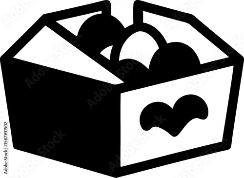 Chicken Nuggets in Box Icon Vector