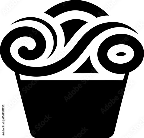 Curly Fries in Container Icon Vector