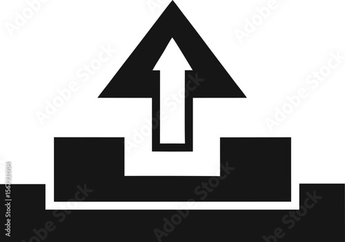 Simple Upload Data Icon Black and White