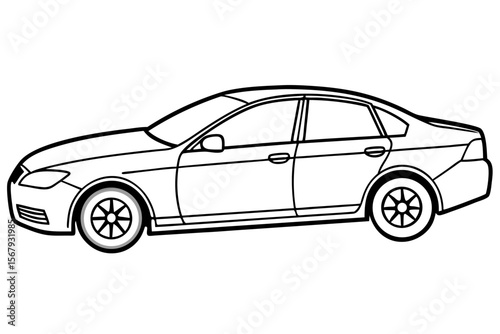 Black luxury sports car vector illustration isolated on white