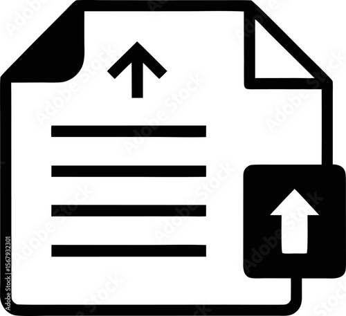 Upload Document File Icon Vector