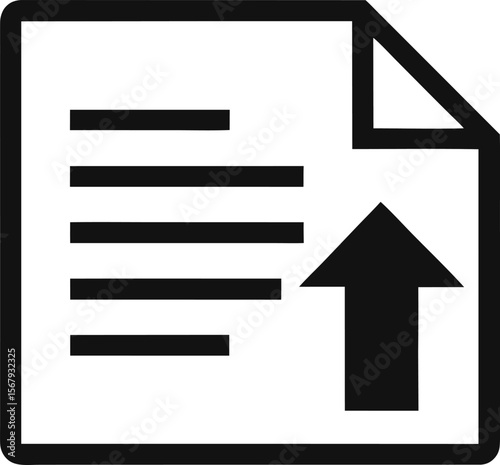 Document with Upload Arrow Icon Vector Illustration