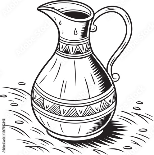 vector illustration of a jug
