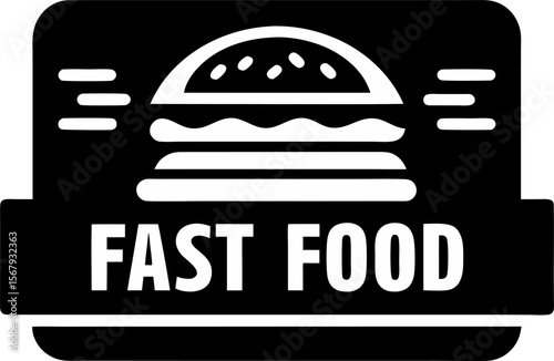 Monochrome Vector Icon of a Fast Food Menu Board
