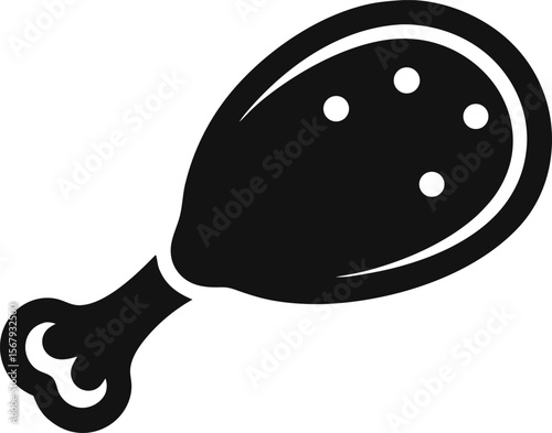Fried Chicken Drumstick Icon Vector Graphic
