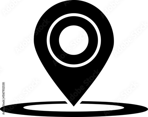 Black and White GPS Signal Location Icon