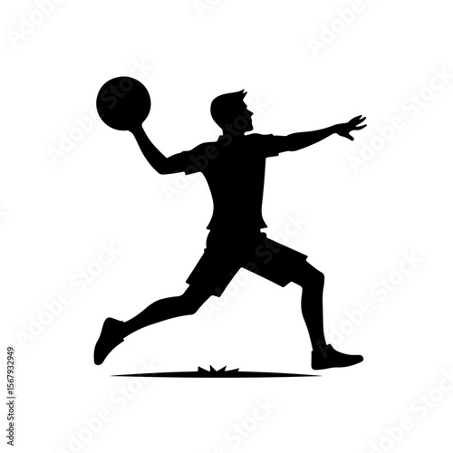 man playing Frisbee silhouette, man playing Frisbee vector