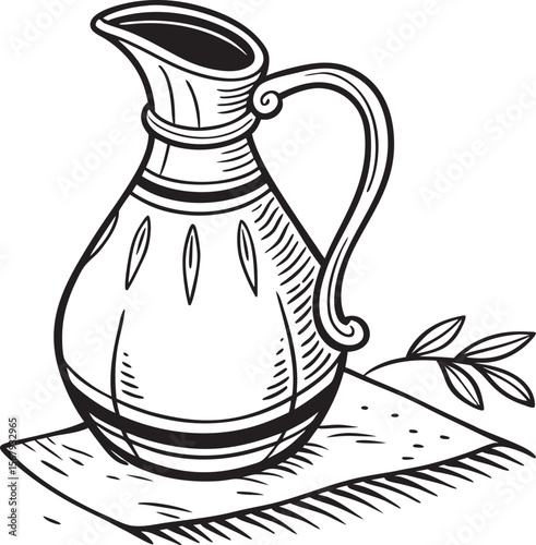 sketch of jug with milk