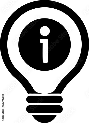 Idea Lightbulb with Info Symbol Icon