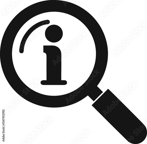 Information Icon with Magnifying Glass Vector