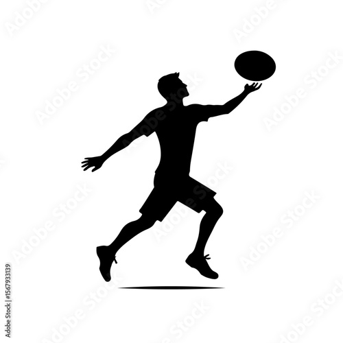 man playing Frisbee silhouette, man playing Frisbee vector
