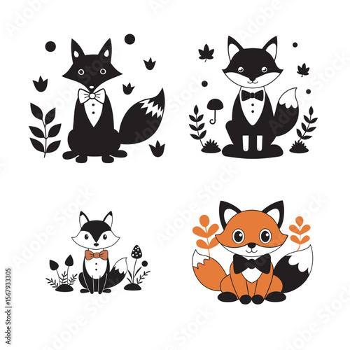 fox with a trendy bow