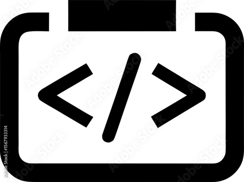 JavaScript Code File Icon Black and White