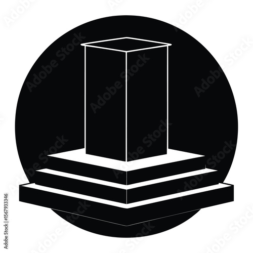 display podium scene with geometric platform 