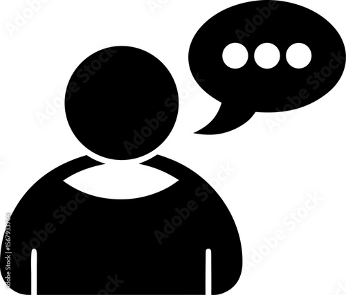 Person with Speech Bubble Icon Vector