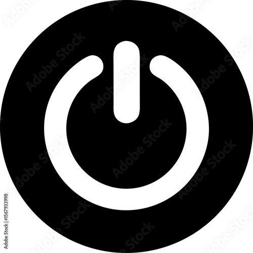 Power Button On Off Switch Icon Black and White