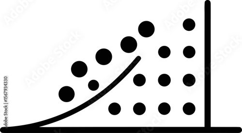 Scatter Plot Data Chart Icon Black and White