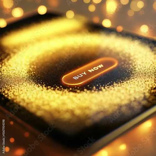 A black tablet or smartphone displays the illuminated inscription 
