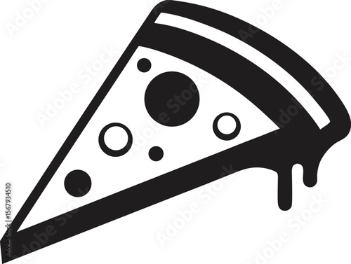 Melty Cheese Pizza Slice Vector Illustration