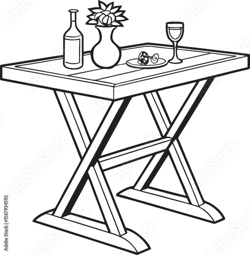 restaurant table and chairs