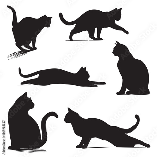 cat stretch silhouette