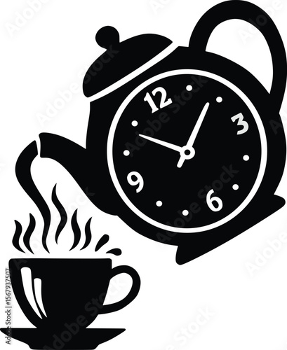 cup of coffee with clock