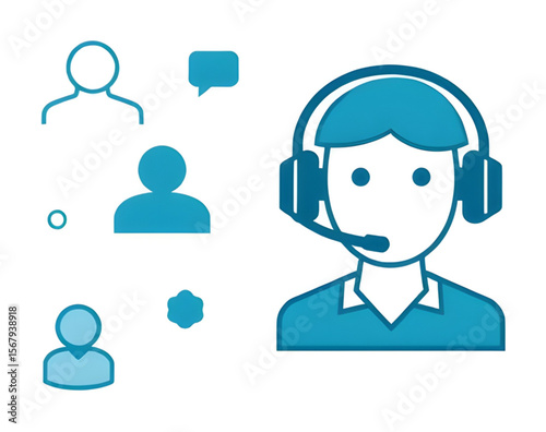 Customer care icon, Support icon, Help desk icon, Customer service icon, Call center icon, Headset icon, Phone support icon, User assistance icon, Tech support icon, Client support icon, Live chat ico