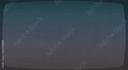 Distorted retro monitor display with horizontal scanlines gradient of teal to muted grey evoking a nostalgic grainy