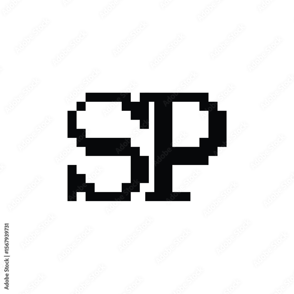 Obraz premium SP monogram logo design letter text name symbol monochrome logotype alphabet character simple logo