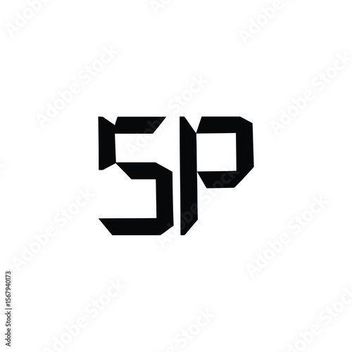 SP monogram logo design letter text name symbol monochrome logotype alphabet character simple logo