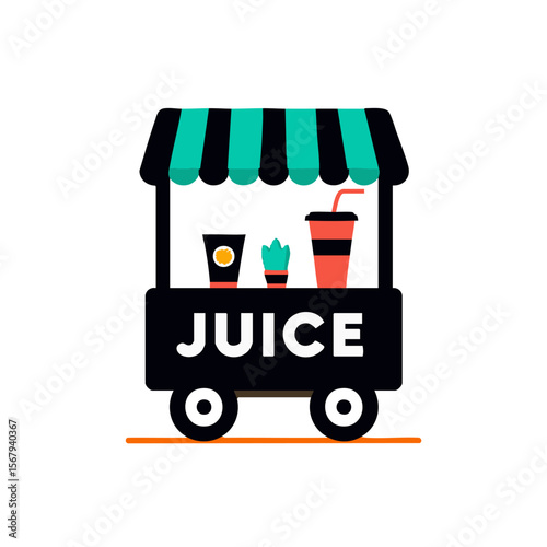 Juice stand fresh juice fruit juice market juice bar healthy juice organic juice summer juice shop vector