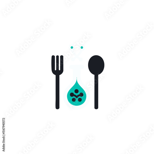 Food science lab culinary innovation gastronomy molecular cuisine fork spoon beaker chemistry experiment