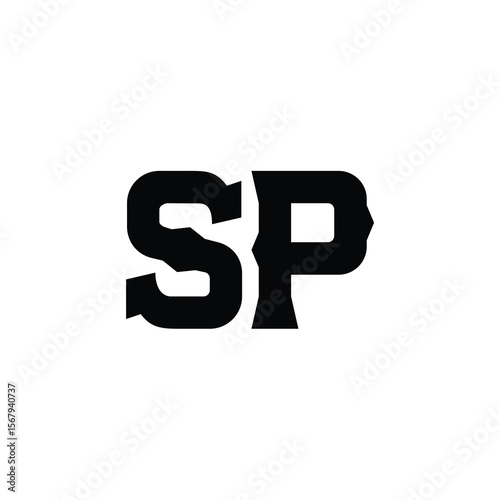 SP monogram logo design letter text name symbol monochrome logotype alphabet character simple logo
