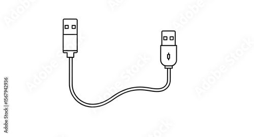 USB cable, USB cord, Charging cable, Data transfer cable, USB connector, USB plug, USB wire, Tech cable, USB illustration, USB icon, Cable vector, Electronic cable, USB port, USB type-A, USB type-C, M
