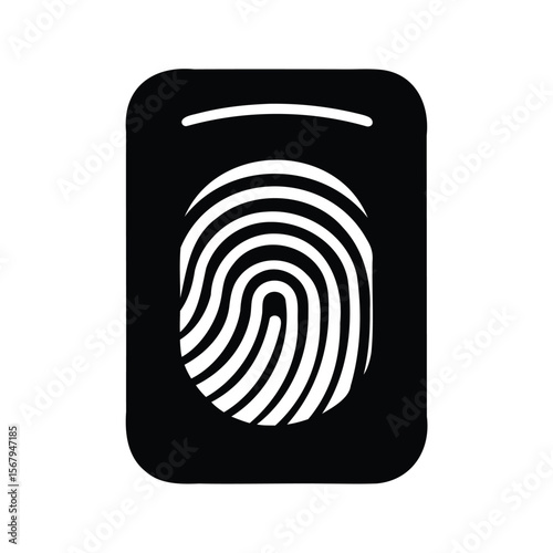 Fingerprint scanning technology symbol for identification, security, and biometric authentication